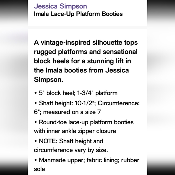 NWB Jessica Simpson Imala Ankle Combat Boot Size 11 - Picture 7 of 7